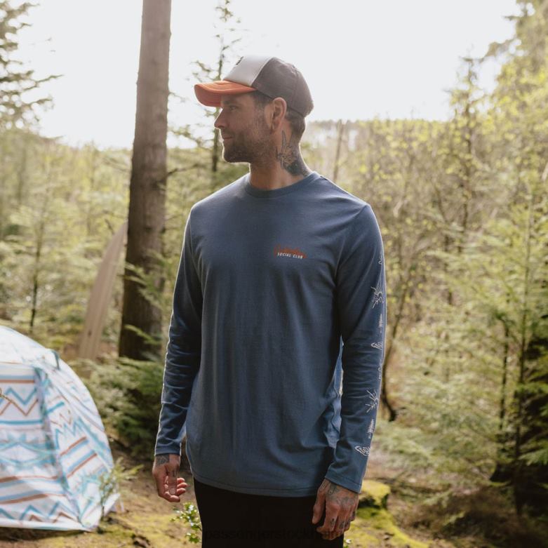 Passenger osc återvunnen bomull ls t-shirt stenblå D422J240 stenblå